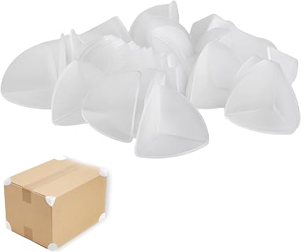 50 Pcs Plastic Corner Protectors, 1.4"x1.4"x1.4" Box Corner Protectors Heavy Duty Edge Guards for Shipping Cartons, Furniture & Panel Packaging - White