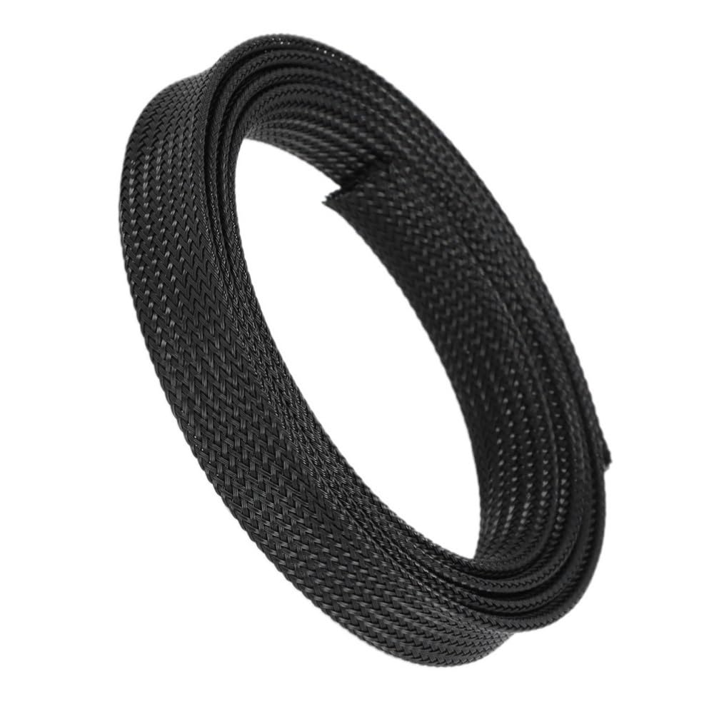 LOMNCHSG Wire Insulation Braid Fire Sleeve, Expandable Braided Fiberglass Sleeve 600 Deg.C High Temperature Multicolor Multiple Sizes(Black,10MM*10M)