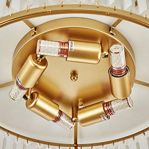 Plafonnier rond type carré led cristal doré de style simple - 6