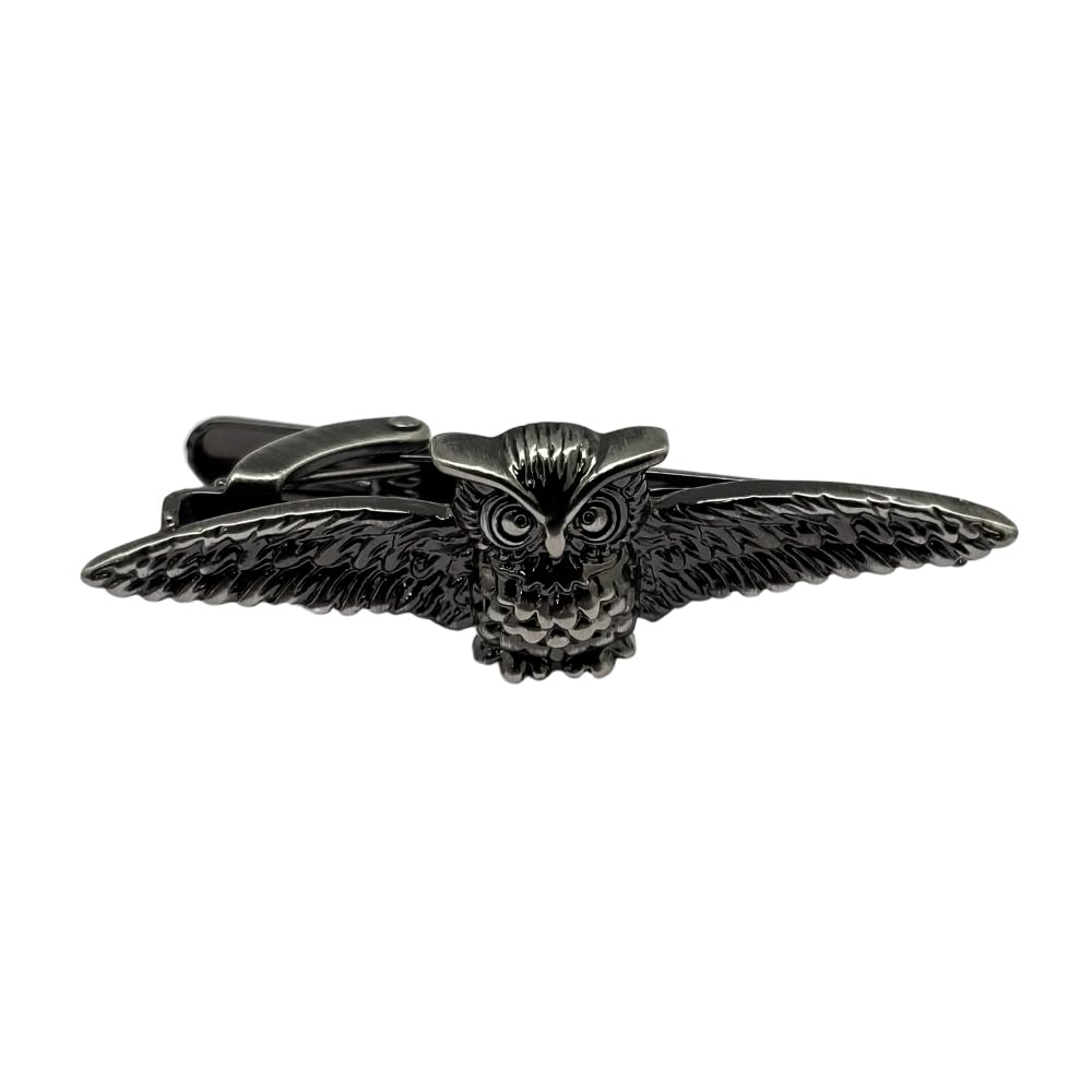 the tie hub Gunmetal Owl Design Brass Tie Bar for Men-picture-20