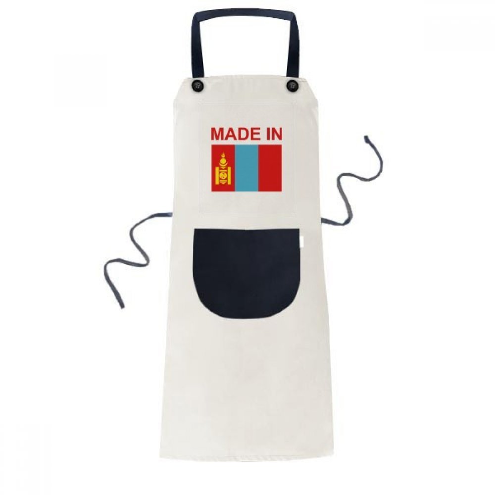 Tablier de cuisine Mongolie cadeau original noir 70cm pour passionnés de cuisine