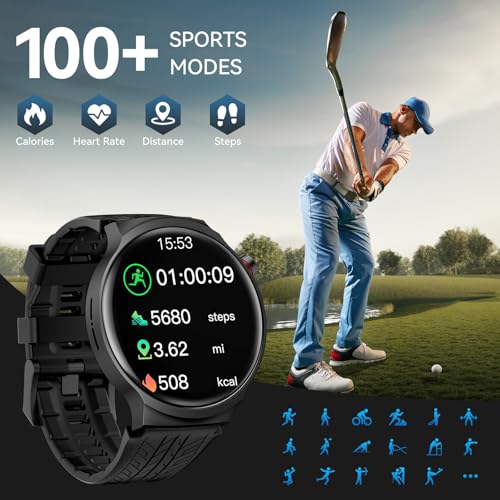 Image of AMAZTIM Smart Watch for Men, 1.85 inch Large Display, 40-Day Battery Life (Daily Use), Answer /Make Calls, 100+ Sports Modes, Compatible with Android & iOS