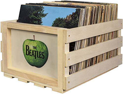 Crosley AC1004A-AP Record Storage Crate Holds up to 75 Albums, The Beatles Apple