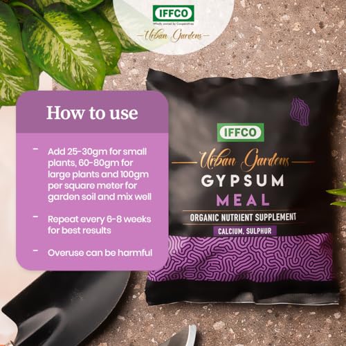 Image of IFFCO Urban Gardens - Gypsum Meal -1.8kg - Organic Calcium Sulphate Fertilizer & Soil Conditioner for Lawns, Plants and Home Garden - Plant Nutrient Supplement in Slow-Release Powder
