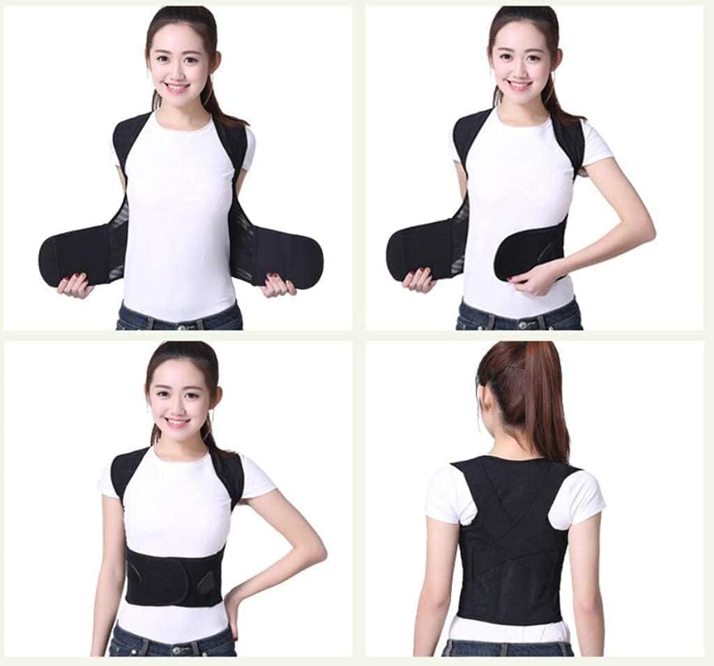 KEuLen Corrector de Postura para Hombre y Mujer, Cinturón Corrector de Postura, Sentado Studen Back Cinturón de corrección de cifosis Postura de Espalda(Black,Medium)