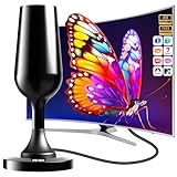 Antena TV Interior TDT Digital portátil HD Potente, Antena portatil TV Digital Inteligente HD Interior,Soporte 4K 108P Canales Locales, Antena TDT Interior fácil de Instalar, Antena TV Cable 8.2ft