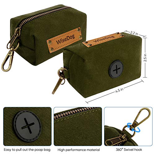 Wisedog Dog Collar And Leash Set Combo: Adjustable Durable Pet Collars With Dog Leashes For Small Medium Large Dogs,Includes One Bonus Of Poop Bag Holder (S, Green) #TOP7