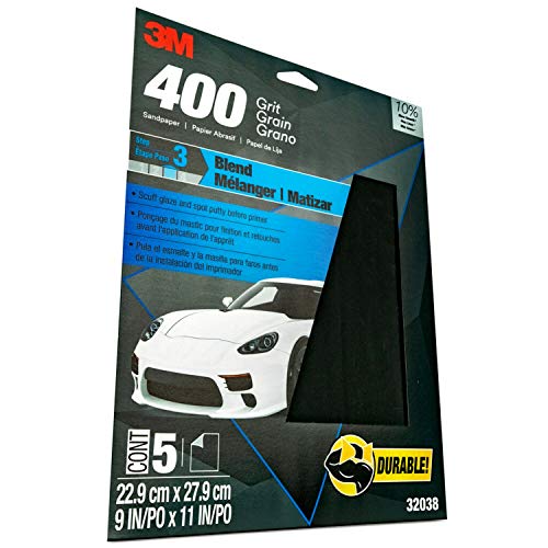 Image of 3M Wetordry Sandpaper, 32038, 400 Grit, 9 in x 11 in, 5 Sheets Per Pack
