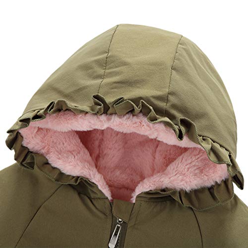 Famuka Winter Baby Girl Jackets Thick Fleece Lined Winter Coat Cute Ruffled Outwear thumb #2