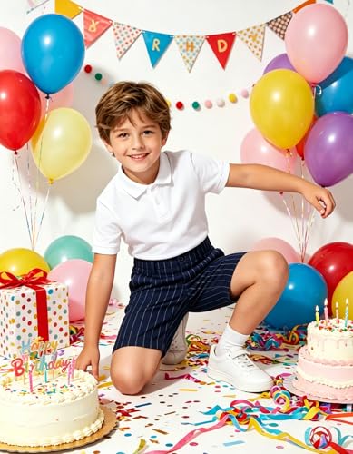 Image of Boy Shorts Kids Stretch School Uniform Clothes Flat Front Dress Casual Shorts with Pockets for Summer
