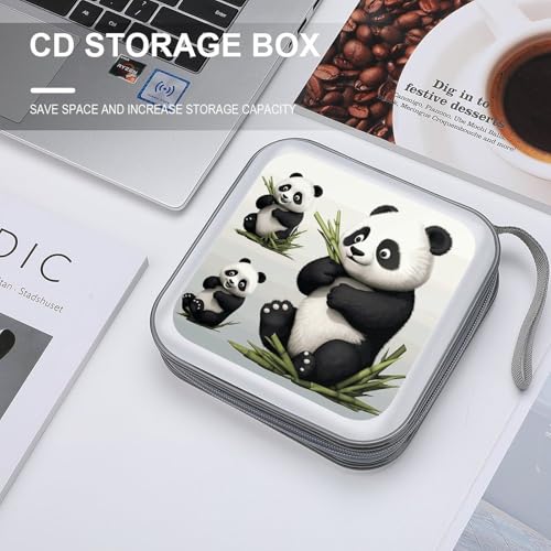 Étui de rangement CD/DVD 40 compartiments antichoc, sacoche zippée panda ultra protectrice