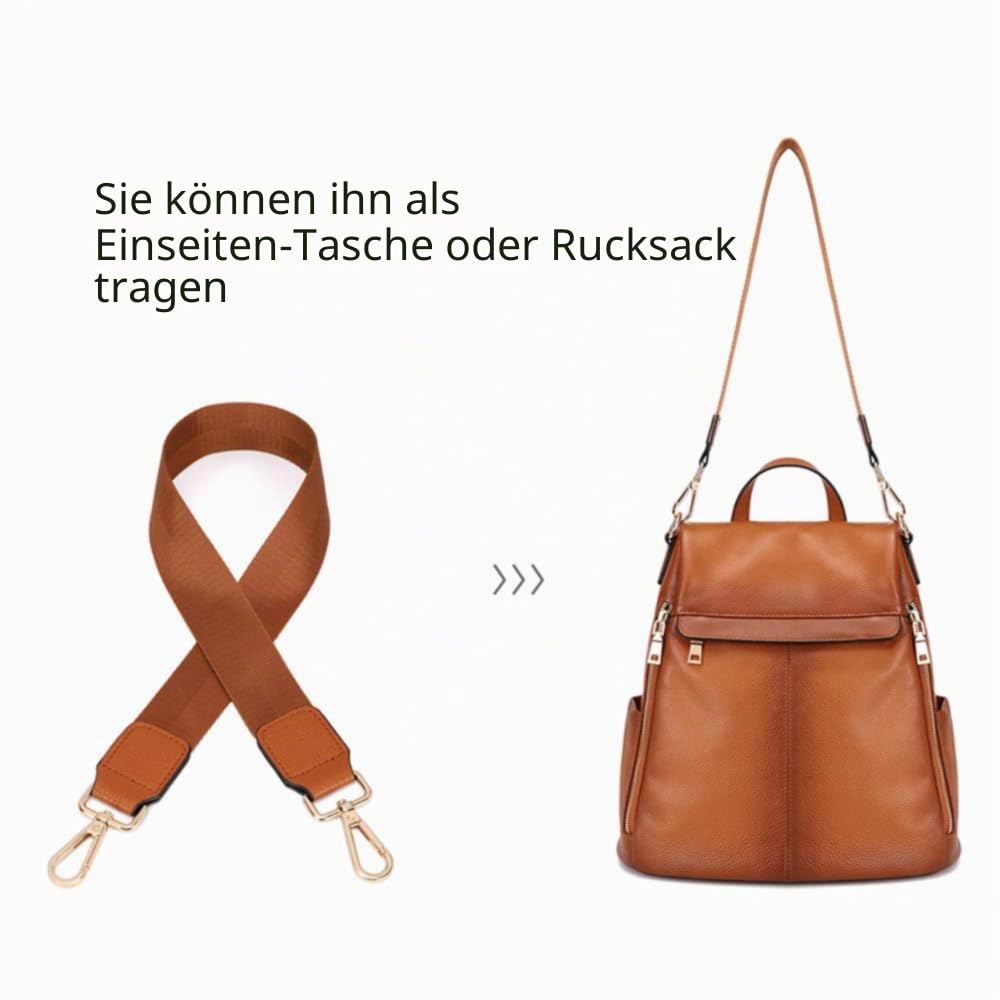 Kattee Damen Rucksack mit Diebstahlschutz Umhängetasche aus echtem Leder modische Umhängetasche für Damen
