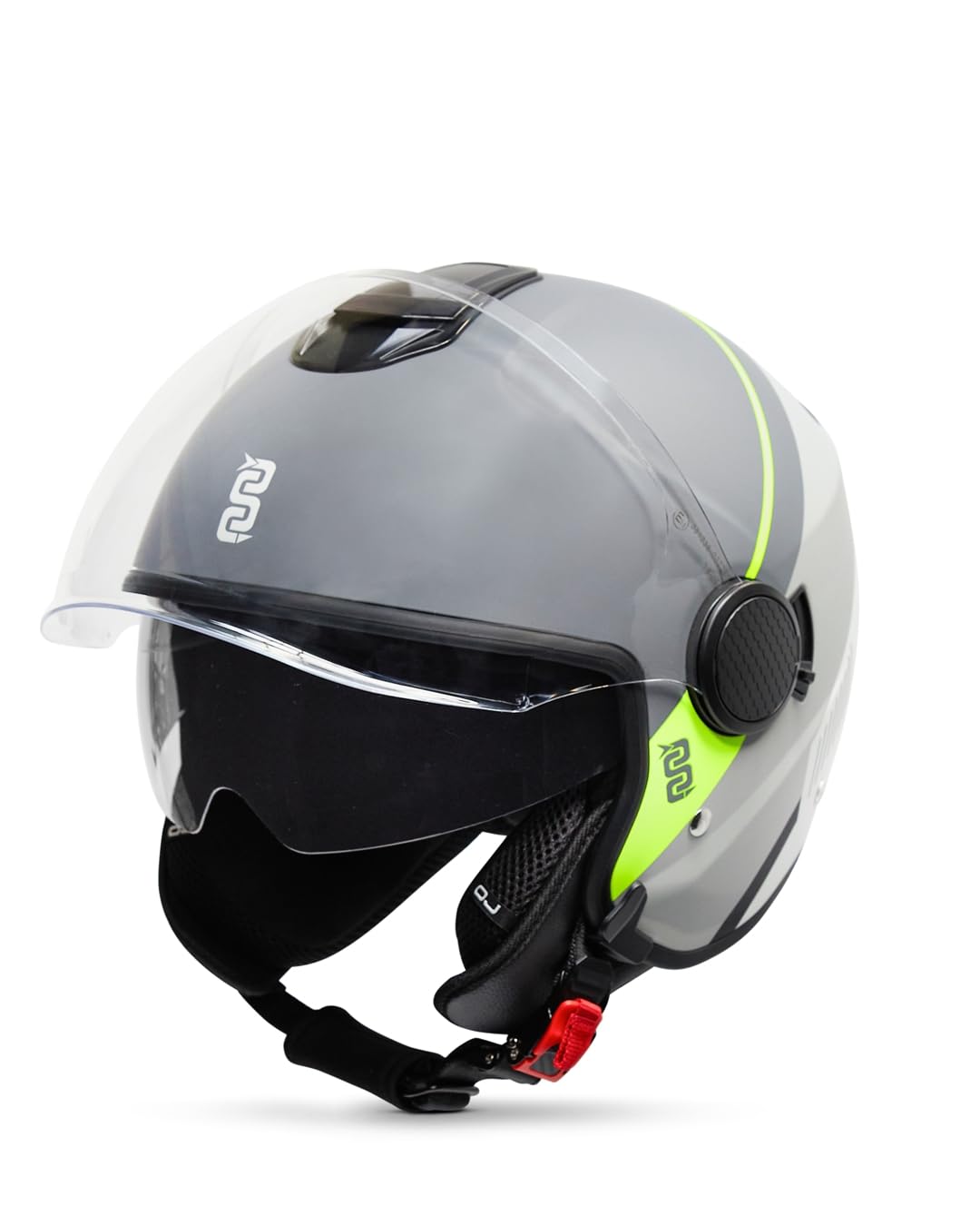 OJ Casco Moto e Scooter - VIAGGIO GREY/YELLOW STRIPE (L)