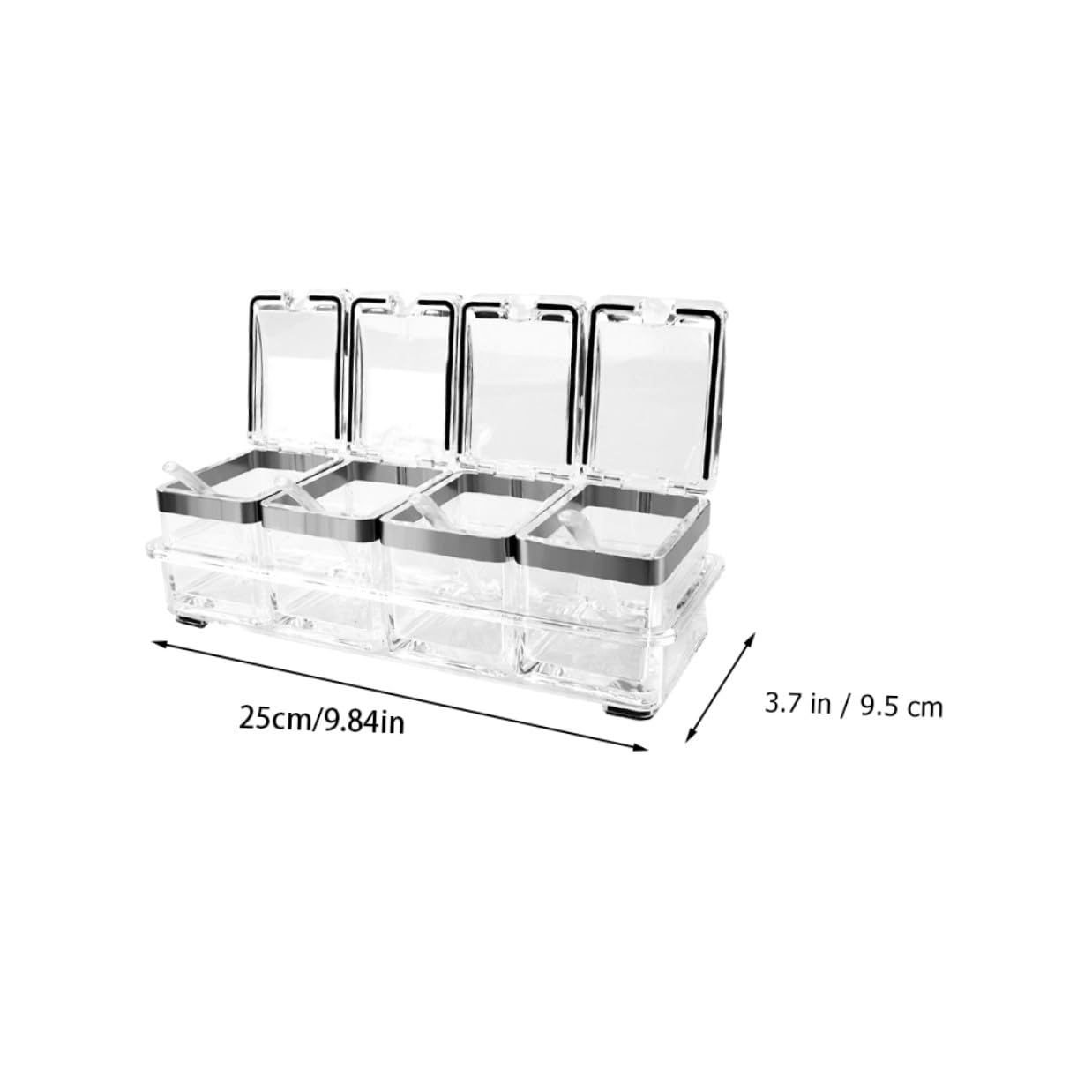 Lurrose Gewürzgläserset aus Acryl Transparente Gewürzbehälter mit Deckel Aufbewahrungsboxen für Salz Zucker Pfeffer Knoblauch und Andere Gewürze Bruchsicher und Leicht zu Reinigen