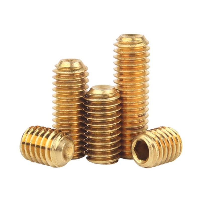 M6 x 25mm 10 Pcs Socket Cap Set Screws Brass Cup Point Hex Headless Grub Screw Allen Knobs