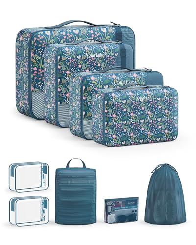 Image of 9 Set Packing Cubes for Travel, Gifts for Women Mom,Anti-Tearing Suitcase Organizer,OlarHike Vacation Essentials & Accessories for Cruise Ship