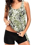 AlvaQ Women's Sexy Modest Racerback 2 Piece Plus Size Maternity Swimwear Tankini Swimsuits 2XL Army Green…
