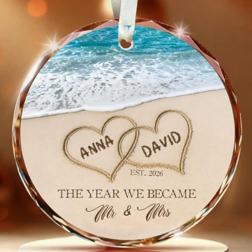 Personalized Wedding Glass Ornament 2026