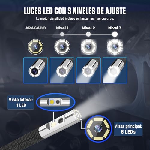 Image of AUTOOL Dual Lens Borescope 0.25inch 210 Articulating Endoscope 4.3 inchHD 3FT