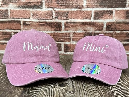 Embroidered Papa Mama Mini Captain First Mate Matching Hats2