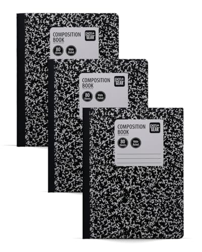 Cahier de composition de 80 feuilles à réglure large et couverture rigide