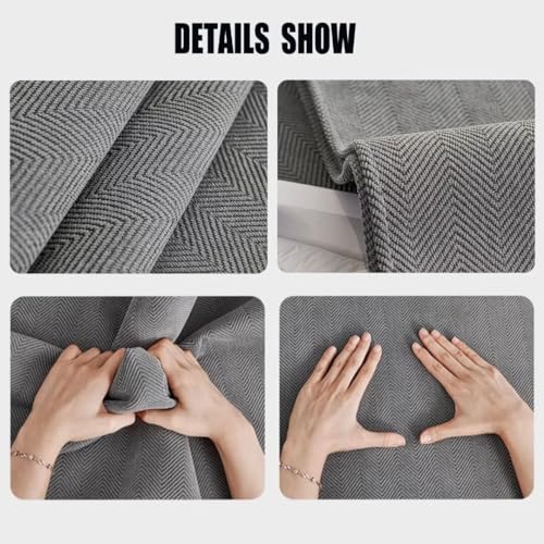 Housse de canapé en chenille à chevrons antidérapante de 1 à 3 places - 6