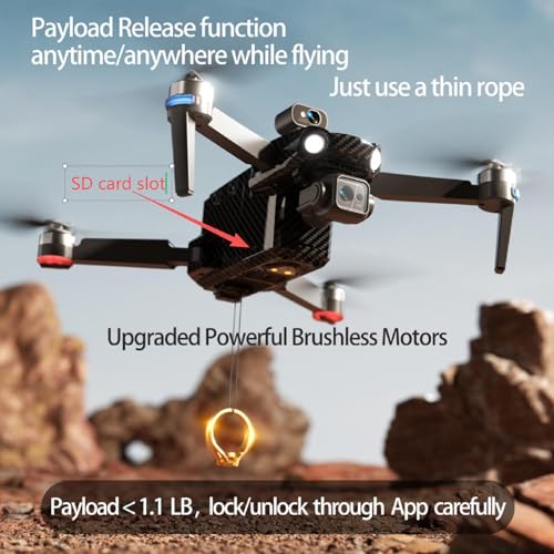 Upgraded Professional Drones with Camera for Adults 4K HD, Anti-shake 3 Axis Gimbal, 360° Obstacle Avoidance, Payload Release, Tablet Touch Screen Controller, Up to 5 Miles Range, 84 Minutes Two Batteries, Time-lapse, Follow Me, Rainproof, GPS Safe Height Auto Return - Image 4