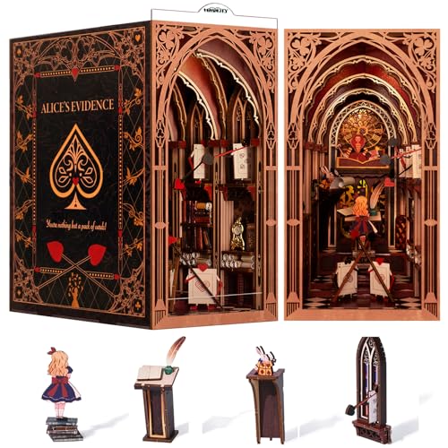 𝗠𝗶𝗻𝗶𝗖𝗶𝘁𝘆 Book Nook Kit, DIY Miniature Dollhouse Booknook Kit, 3D Wooden...