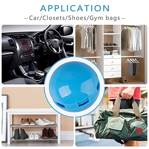 Knixmax Sneaker Deodorizer Balls, Shoe Odor Eaters Deodorant Ball For Gym Bag Locker Closet Car, Long Lasting Odor Eliminator Air Fresheners With Essential Oil Fresh Linen Blue 6 Packs #TOP6