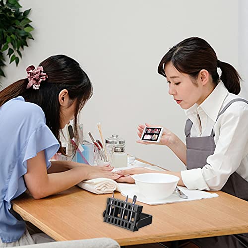 Soporte acrílico para manicura 2 piezas con 16 agujeros miniatura 3