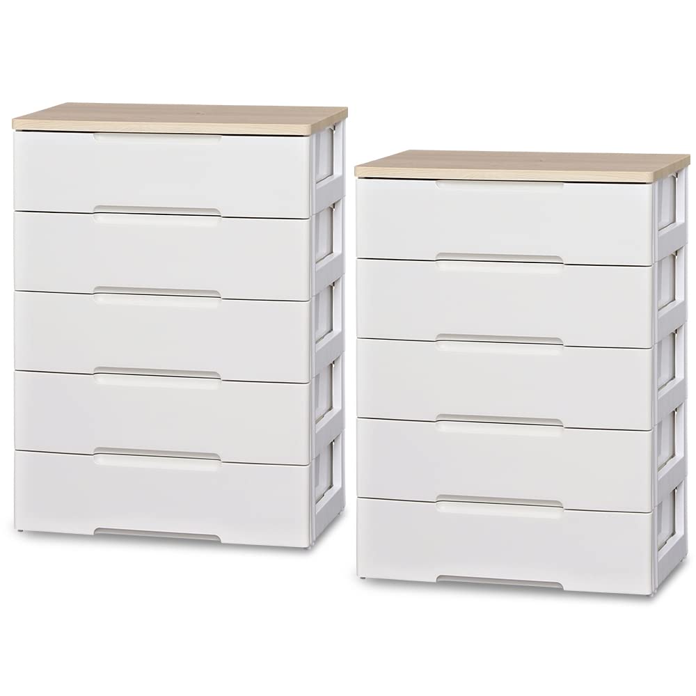 Amazon｜アイリスオーヤマ チェスト ホワイト/天板ナチュラル 3