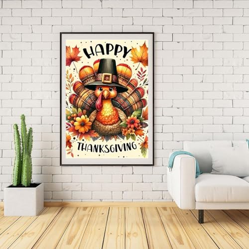 Image of ARPADAMO Diamond Art Kits for Adults,5D Thanksgiving Day Diamond Painting DIY Turkey Diamond Art Diamond Painting Kits for Adult,Round Full Drill Diamonds, Diamond Art Kits for Home Decor-12x16inch