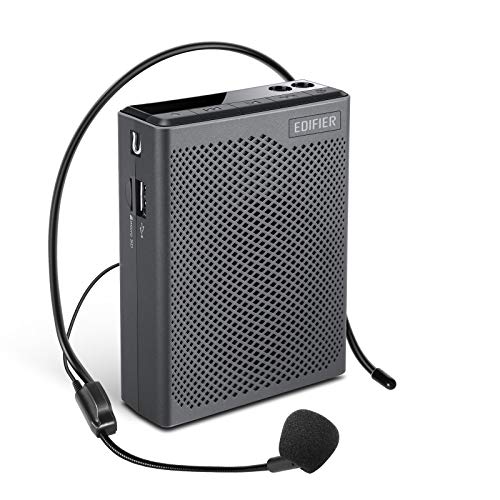 Edifier MF5P Portable Voice Amplifier with Wired Microphone and Adjustable Lanyard,Rechargeable Personal Wireless Bluetooth 5.0 Speaker,for Teachers,Tour Guides,Coaches,Instructors,Presentations,Black