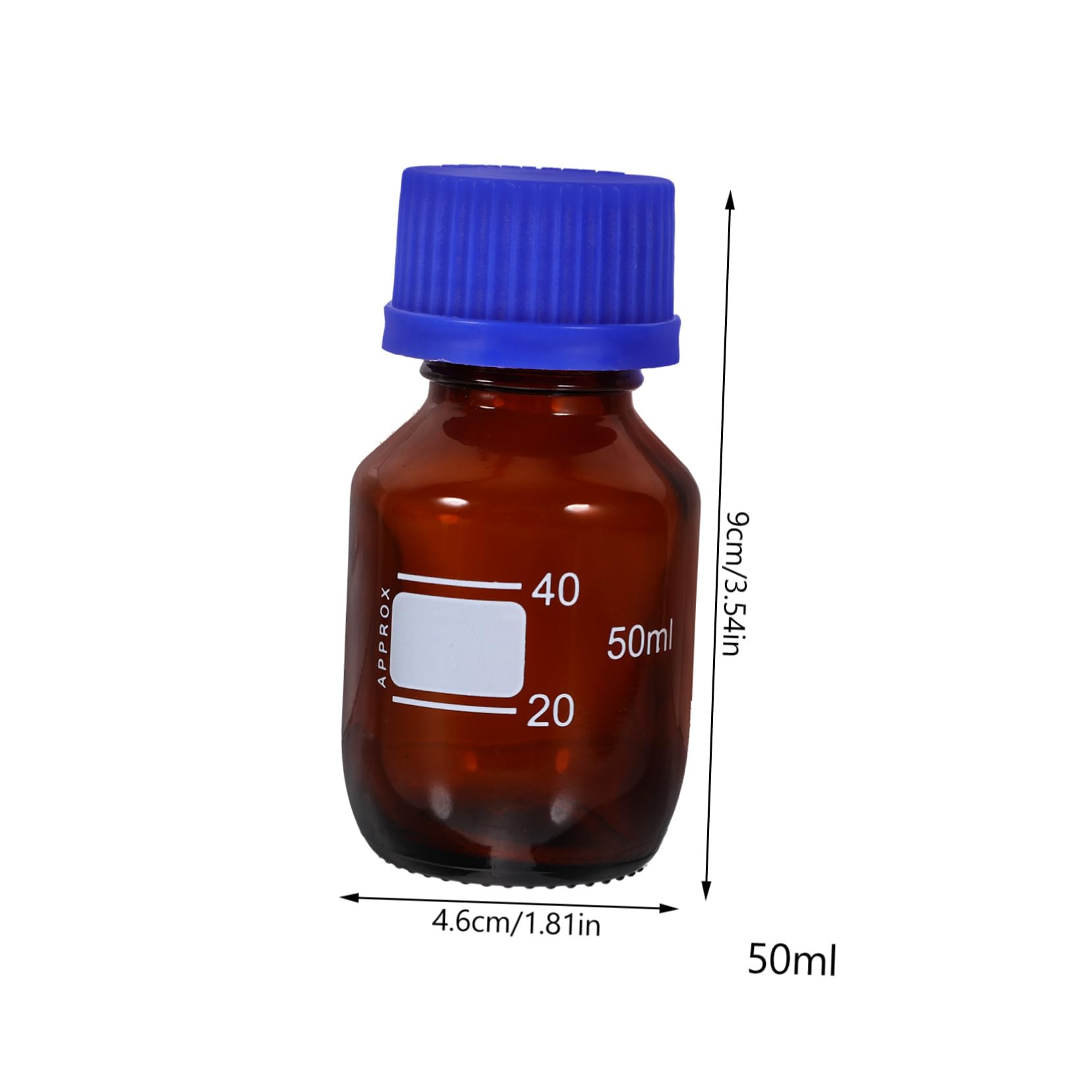 CIYODO 2 Pcs Reagent Sealing Bottles with Caps Water Storage Bottle Abs Reagent Bottle with Caps Glass Lab Reagent Media Bottles