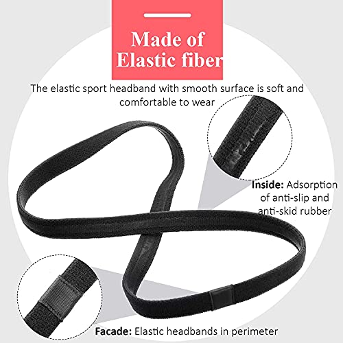 4 Pieces Thick And Slim Non-Slip Elastic Sports Headbands - Athletic Skinny Hair Headband For Women, Men, Boys, Girls - Silicone Grip Hairband Mini Stylish Sweat Band (Black, Grey, White) 3 51XFLXjOY6L