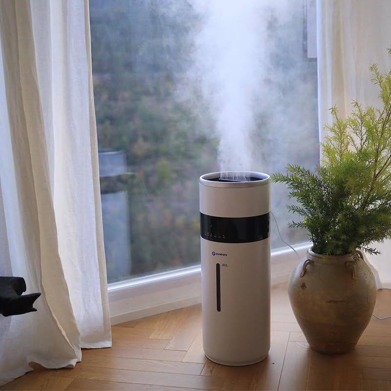 Suitable for large room household humidifiers, 2000 square feet room, 4.75 gallons, silent large humidifier, top filled with water, with extension tube, 4 atomizing blades, remote control