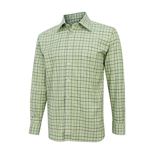 Hoggs of Fife Chieftain Premier Tattersall Shirt Lovat Check 16 1/2\" Check