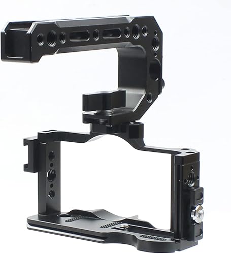 FEICHAO ZV1 - Kit de jaula para cámara compatible con soporte de extensión estabilizador Sony ZV1 Video DSLR (jaula con mango + clip)