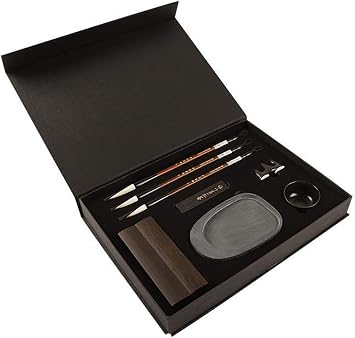 Chinese Calligraphy Writing sumi with roll-up Brush Japanese Brush Painting kit Writing Brush Chinese Calligraphy Brush Set Kanji Japanese Sumi Brushes Chinese Brushes SetColorBlack