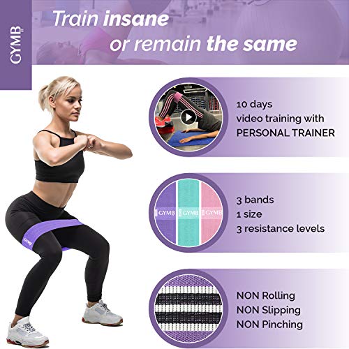 3 Fabric Resistance Bands for Legs and Butt, Loop Exercise Bands, Booty Workout Bands for Women, Glute Bands, Non Slip Squat Bands with 3 Resistant Levels, Video Included - Thumbnail 4