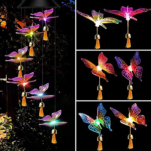 Solar Wind Chimes Light, Colorful Changing Butterfly Lights, Decorative Lights for Indoor,Outdoor,Garden, Yard, Patio,Home Solar Wind Chimes Light, Colorful Changing Butterfly Lights, Decorative Lights for Indoor,Outdoor,Garden, Yard, Patio,Home