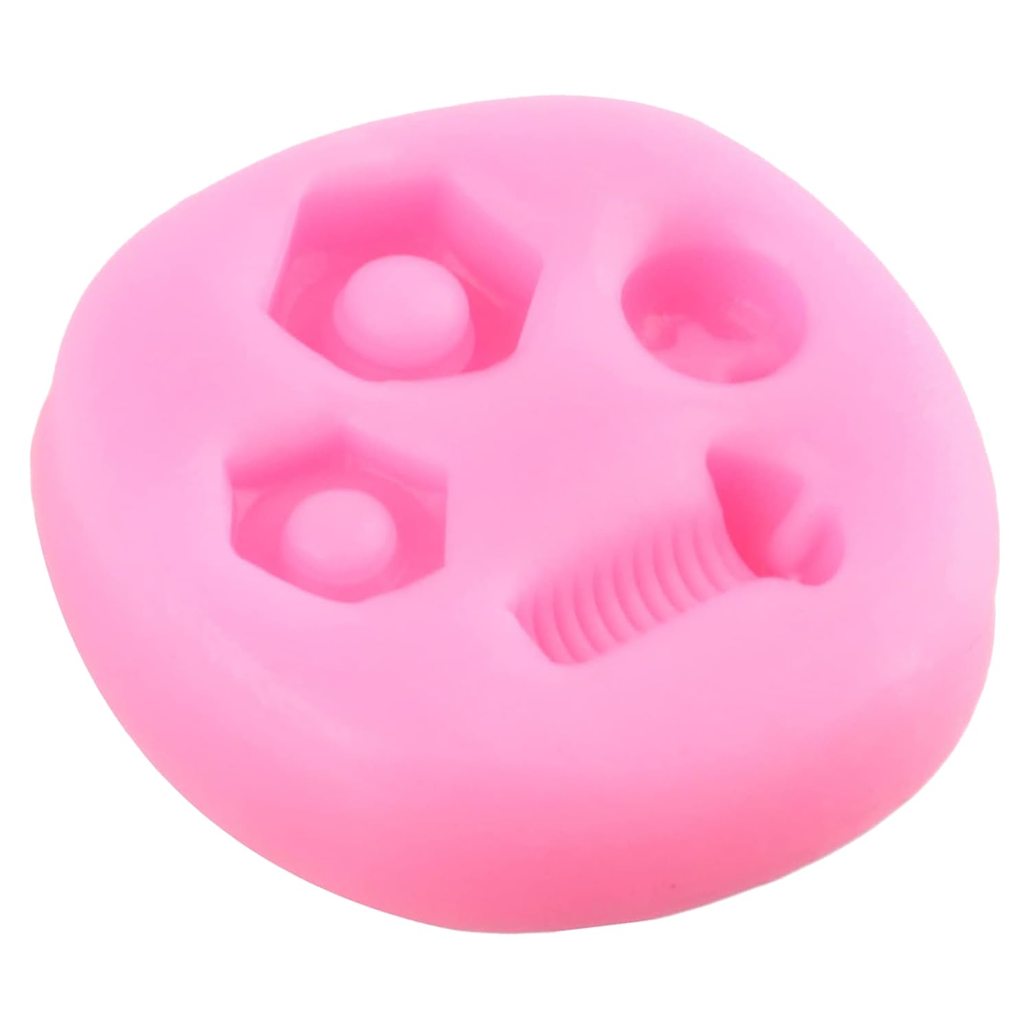 Herramientas de mano Molde de silicona con tuerca de tornillo para fondant para decoración de pasteles, cupcakes, chocolate, caramelo, pasta de goma, arcilla polimérica