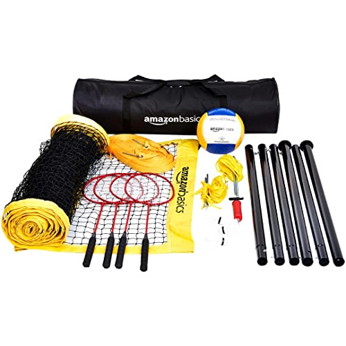 Amazon Basics Volleyball Badminton Combo Complete Set