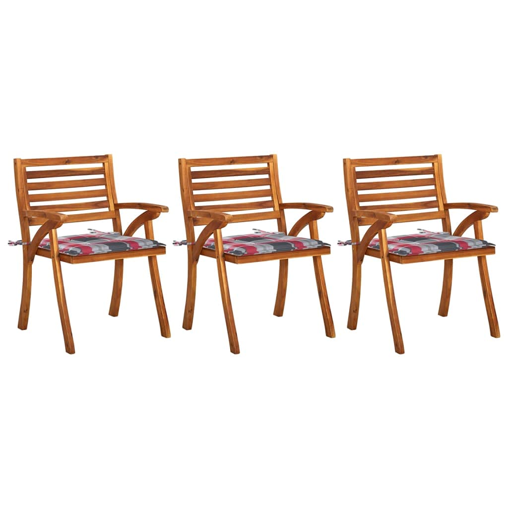 Chaise de jardin en bois d'acacia avec fauteuils de terrasse et coussins