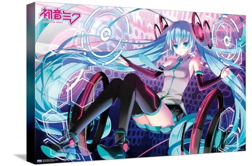 Trends International Hatsune Miku - Electronic Wall Poster, 14.72" x 22.37", Stretched Canvas