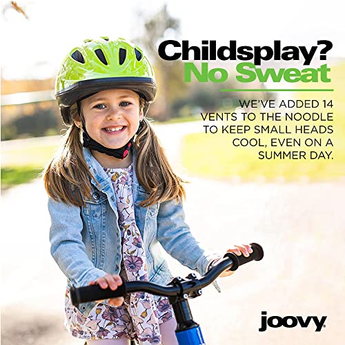 Joovy Noodle Bike Helmet For Toddlers And Kids Aged 1-9 With Adjustable-Fit Sizing Dial, Sun Visor, Pinch Guard On Chin Strap, And 14 Vents To Keep Little Ones Cool (Small, Greenie) #TOP5