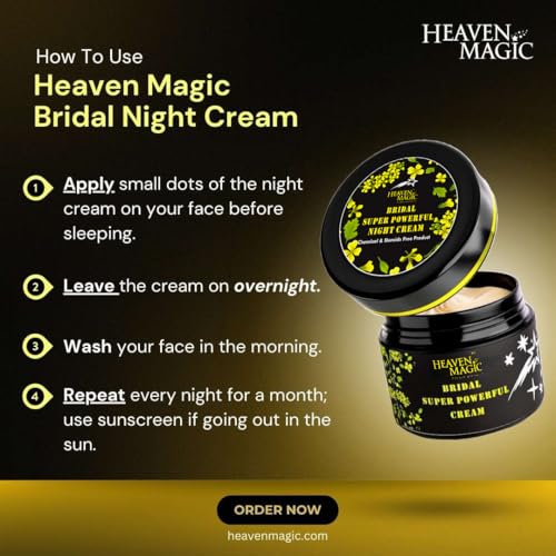 Image of Heaven Magic Bridal Night Cream | Overnight Moisturizer for Glowing Hydrated Skin | Reduces Fine Lines | Boosts Cell Renewal | See Results in 7 Days | For All Skin Types.