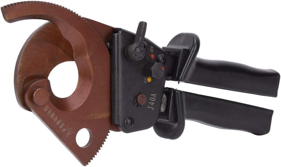 Ratcheting Cable Cutter, Heavy Duty Wire Cutter for Aluminum Copper Cable up to 300mm², Ratchet Wire Cutter with Manganese Steel Forged Blade for Electrical Installations