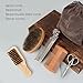 Beard Brush and Comb Set with Mustache Scissors Grooming Kit, Natural Boar Bristle, Dual Action Wood Comb, Dual Side Brush for Men's Facial Hair, Travel Bag