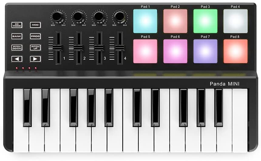 WOGDTNCE 25-clé USB Contrôleur de Clavier MIDI 8 RVB Pads de déclenchement rétro-éclairé coloré contrôleur MIDI avec USB Câble (Couleur: Type 01) liuguifeng (Color : Type 02)